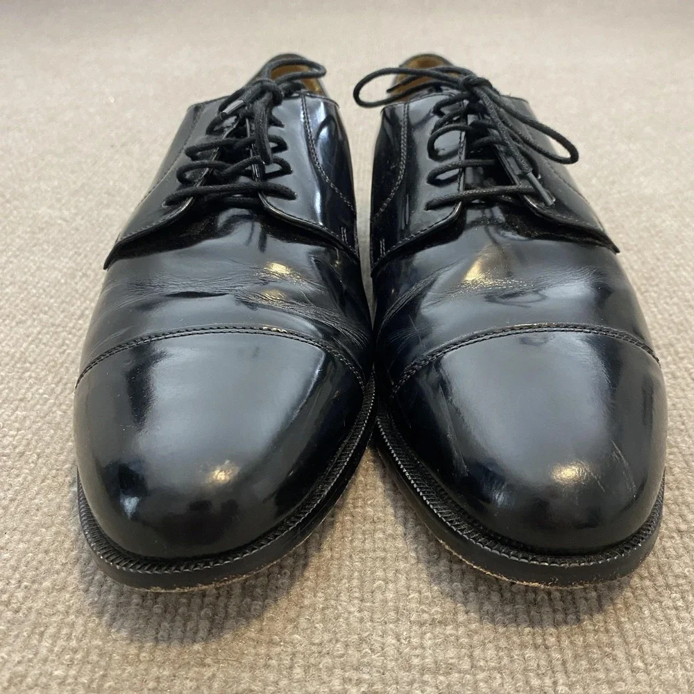 Cole Haan Shoes Mens Size 10.5 M Black Leather Cap Toe Derby Dress C07606